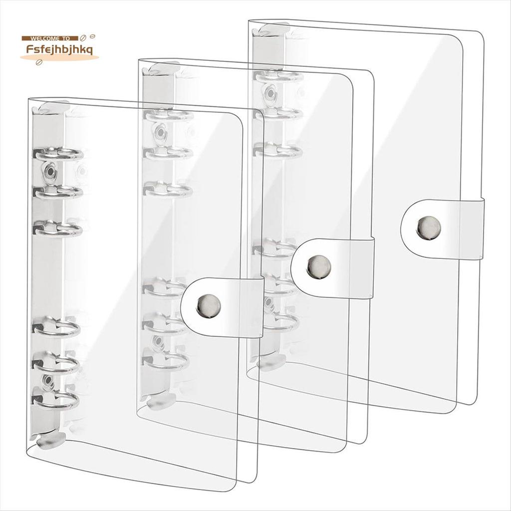 [fsfejhbjhkq]3 แพ็ค A6 โปร่งใส PVC นุ่ม 6 แหวน Binder ฝาครอบ Clear Binder โน้ตบุ๊ค A6 Binder สําหรับ