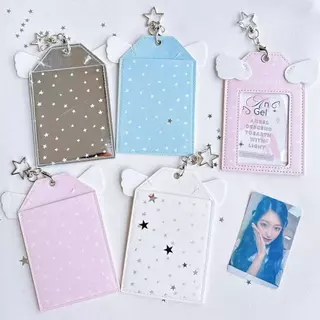 เฟรมการ์ดปีกนางฟ้า Angel Wings Card Holder พวงกุญแจโฟโต้การ์ด PU ใส่การ์ด ใส่บัตร
