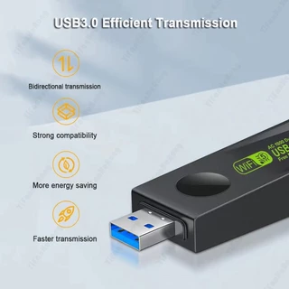 Spoil 【COD】ตัวรับสัญญาณการ์ดเครือข่ายเครื่องส่งสัญญาณ WiFi 2.4G +5.0Gไร้สายUSB3.0 WiFi 1800M เหมาะสำหรับคอมพิวเตอร์เร TV