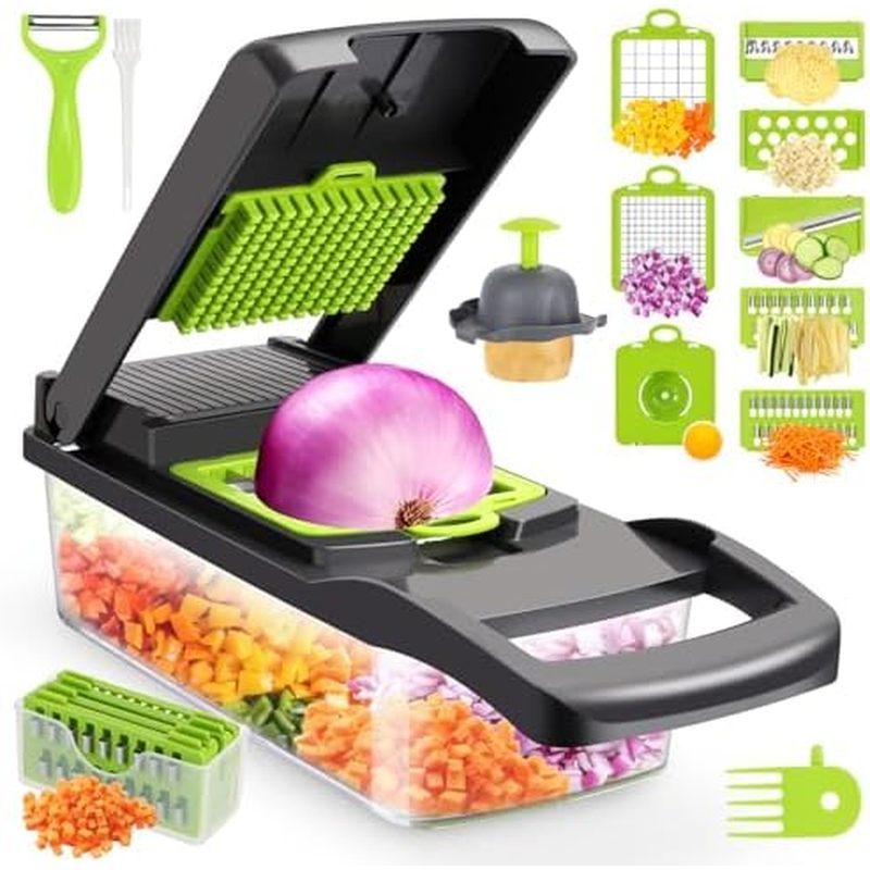 Vegetable Chopper,Sene Multifunctional 13-in-1 Food Choppers Onion Chopper Vegetable Slicer Cutter D