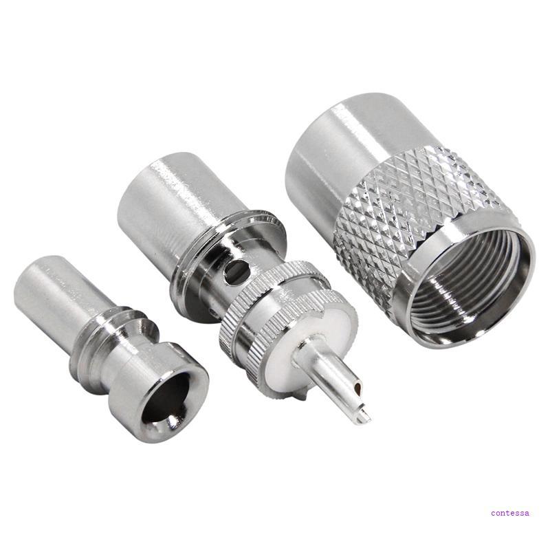 CON Connector UHF ปลั๊กตัวผู้ PL259 Solder RG8X RG59 RG8 สายสีเงิน