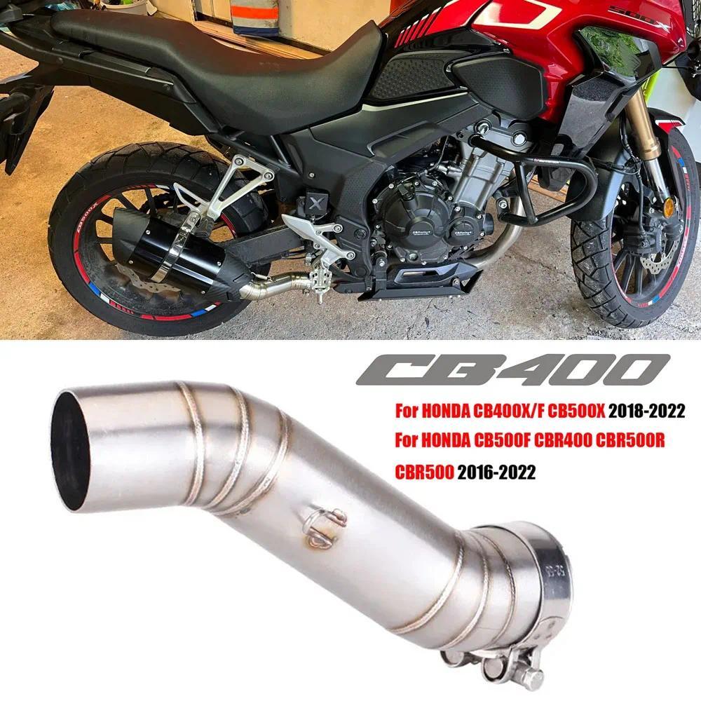 รถจักรยานยนต์ไอเสียหนีปรับเปลี่ยนกลางท่อสําหรับฮอนด้า CBR500 CBR500R CB500F CB500X CB400 CBR400 CB40