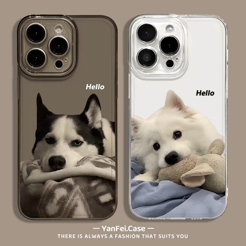 Samoyed เหมาะสําหรับ iqoo13 เคสโทรศัพท์ 12 โปร่งใส neo10pro oneplus 13 T/ace5 Niche 3 คู่ 15 Erha z9