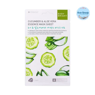 (6แผ่น/กล่อง) Baby Bright Essence Mask Sheet มาสก์หน้า เบบี้ไบร์ท ชุ่มชื้น ผิวดูใส เรียบเนียน มีหลายสูตร