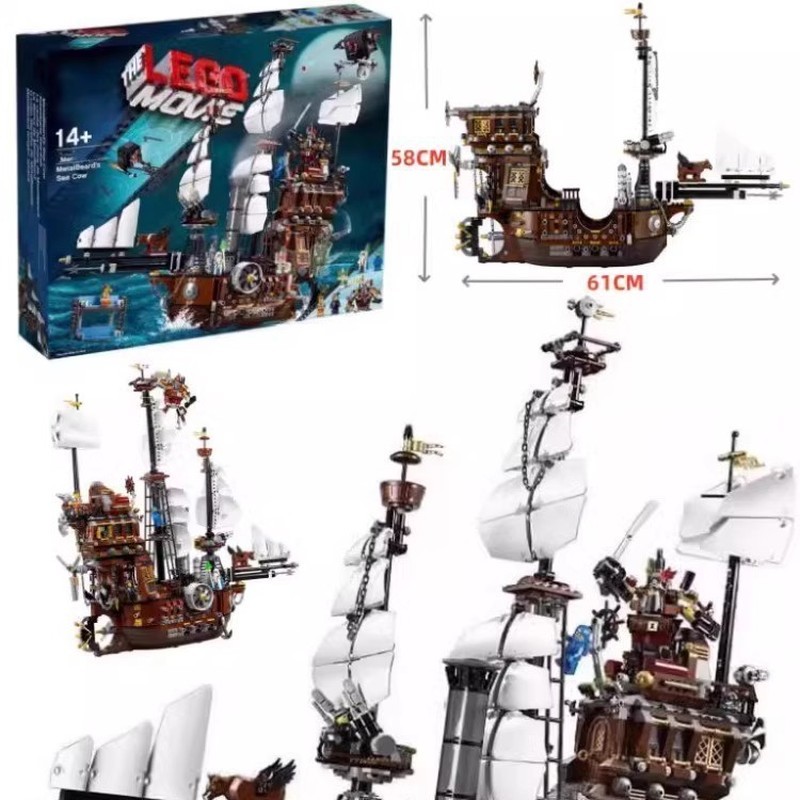 เข้ากันได้กับ Lego 70810 Pirates of the Caribbean Series Iron Beard Pirate No. แบล็คเพิร์ล เบอร์ ประ