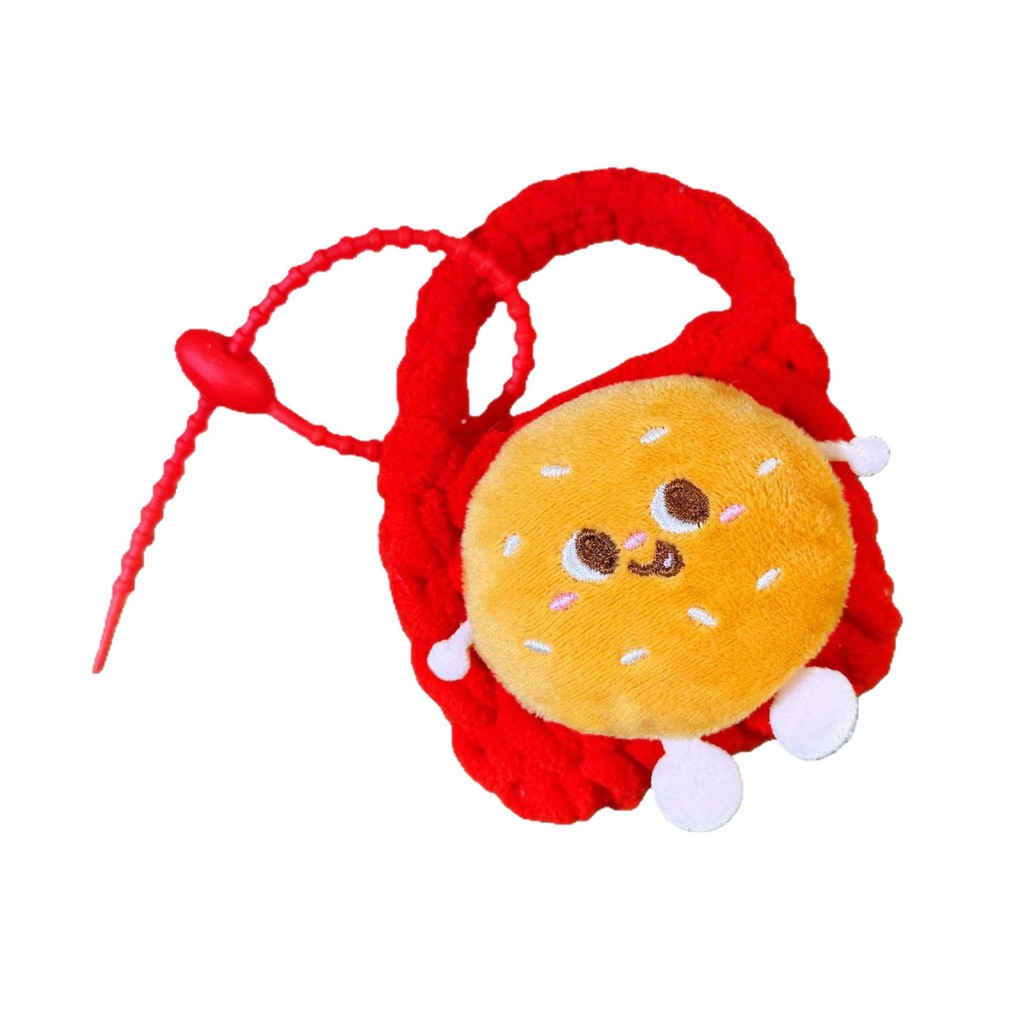 พวงกุญแจจี้กระเป๋าใส่เหรียญกระเป๋าใส่เหรียญ French Fries Plush ขาไก่การ์ตูน Toast Burger หูฟังกระเป๋าน่ารัก - รูปที่ 3