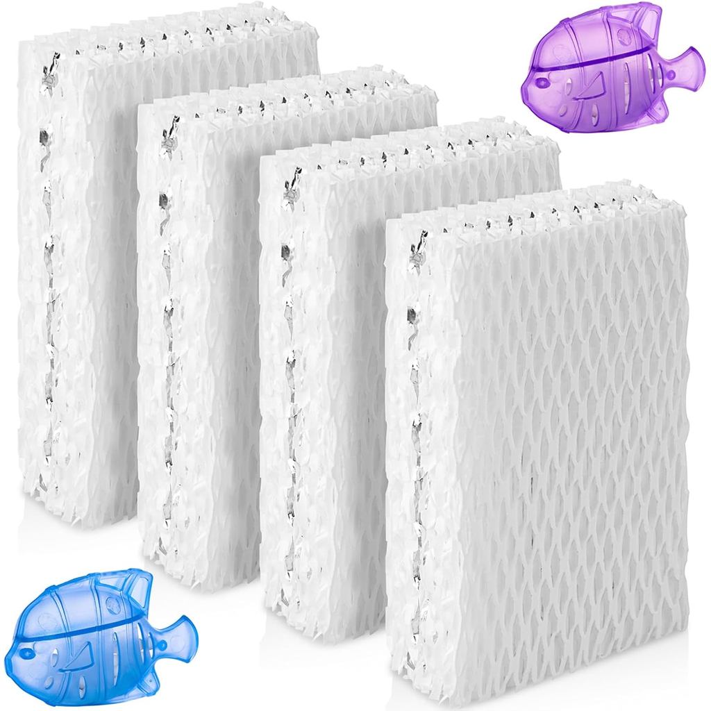 HOUSEMAX 4 Pack WF813 Humidifier Wick Filters with 2 ทําความสะอาดปลา, ใช้งานร่วมกับ Vicks Eqwf813 Eq