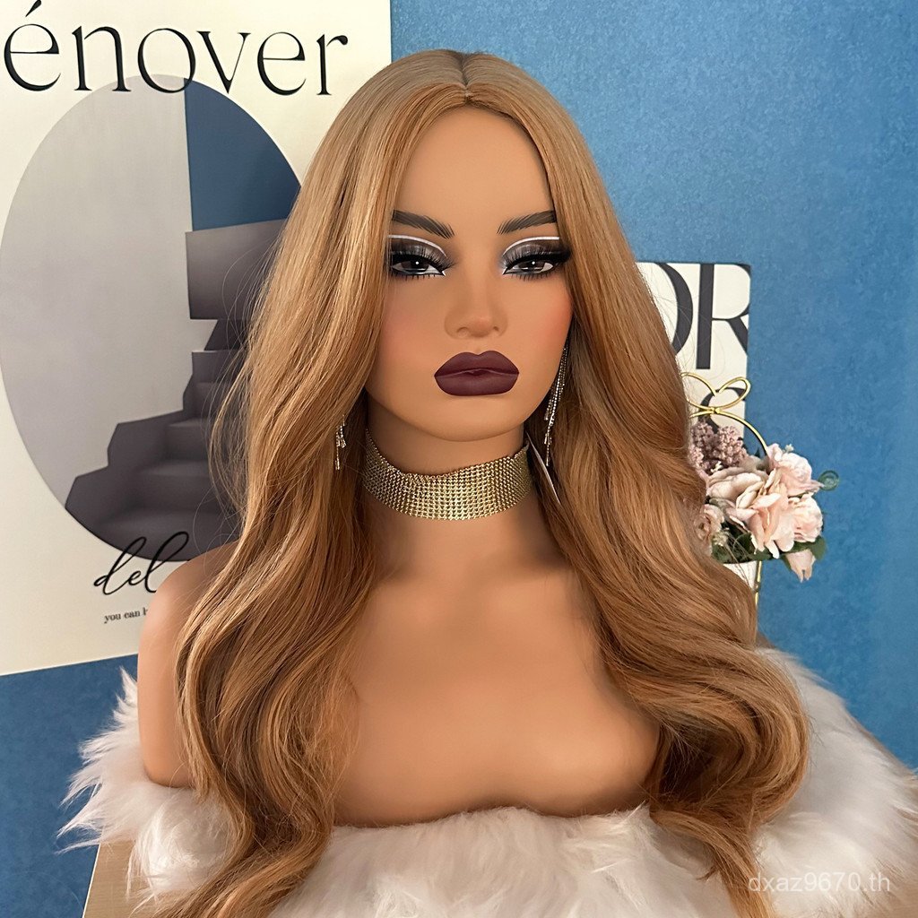 คู่ไหล่สำหรับโชว์สร้อยคอมากกว่าหู และฐานวางวิกผม แบบยุโรป-อเมริกัน สีผิวธรรมชาติ โมเดล 8KNJ