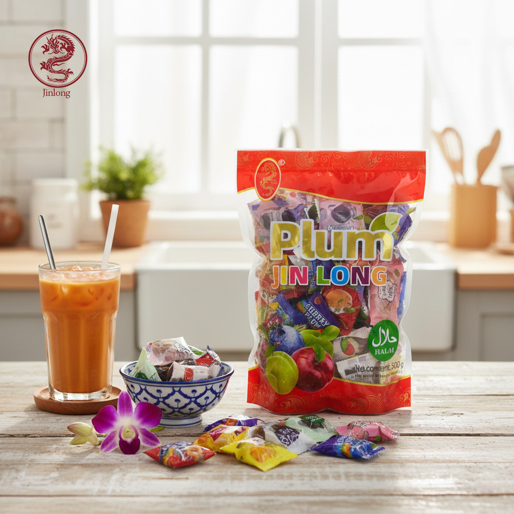 [ถุงใหญ่] JINLONG บ๊วยผลไม้ Jinlong 500gx40PACKS รสชาติอร่อยหลากชนิด พลัมรสผลไม้