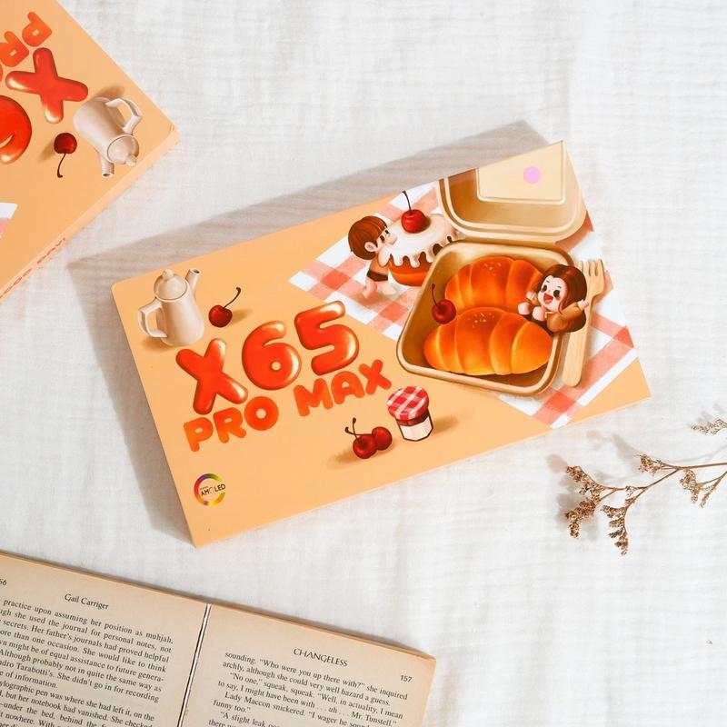 X65 PRO MAX รุ่นครัวซองต์ หน้าจอ AMOLED ใหม่ล่าสุด 2025 แถมสายถัก+สายลายจุด+เคส+ฟิล์ม