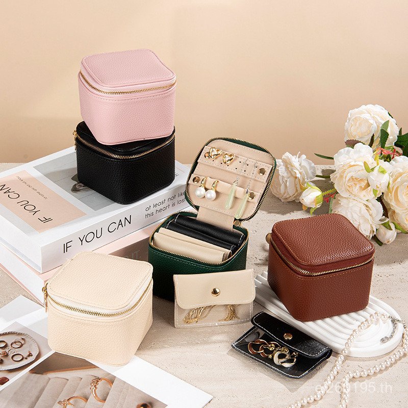 กล่องเก็บของ กล่องเก็บของ สร้อยคอเครื่องประดับต่างหูย่อยบรรจุถุงกล่องเครื่องประดับข้ามพรมแดนมัลติฟัง