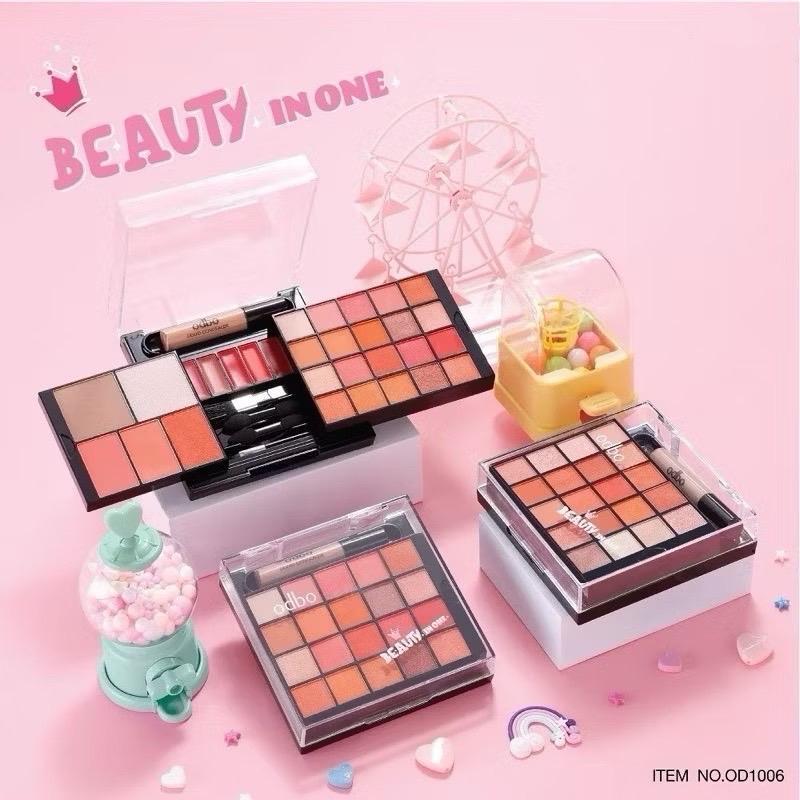 OD1006 odbo Beauty In One พาเลทแต่งหน้า อายแชโดว์ บลัชออน ลิปกลอส ไฮไลท์ และคอนทัวร์