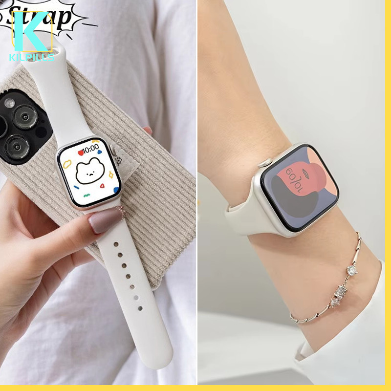 สายยางซิลิโคนอ่อน for Smart Watch iWatch Ultra/SE 3 2 Series 11 10 9 8 7 6 5 4 3 49มม. 46 45 44 42 41 38มม.