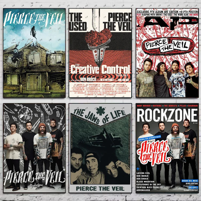 Pierce The Veil Band Collide With The Sky โปสเตอร์ HD art sticky wall กันน้ําห้องนั่งเล่นห้องนอนบาร์ความงามตกแต่ง