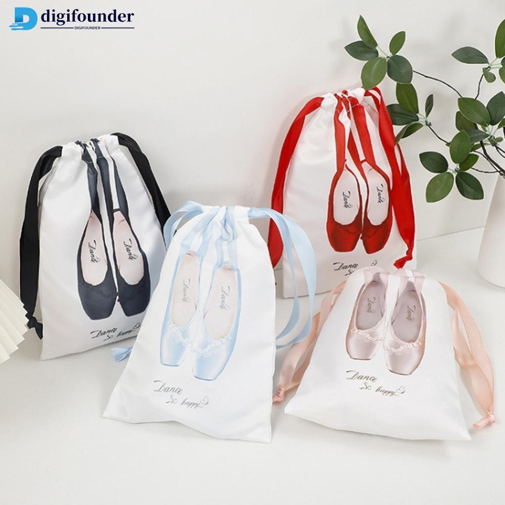 DIGIFOUNDER Stain Double Drawstring รองเท้าบัลเล่ต์เด็กกระเป๋าเก็บโทรศัพท์มือถือ Dance Supplies กระเ
