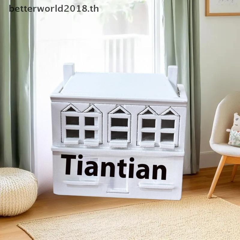 [bet] 1:12 Dollhouse Miniatures ไม้สีขาว Villa บ้านขนาดเล็กตุ๊กตา House Decor Micro ภูมิทัศน์เครื่อง