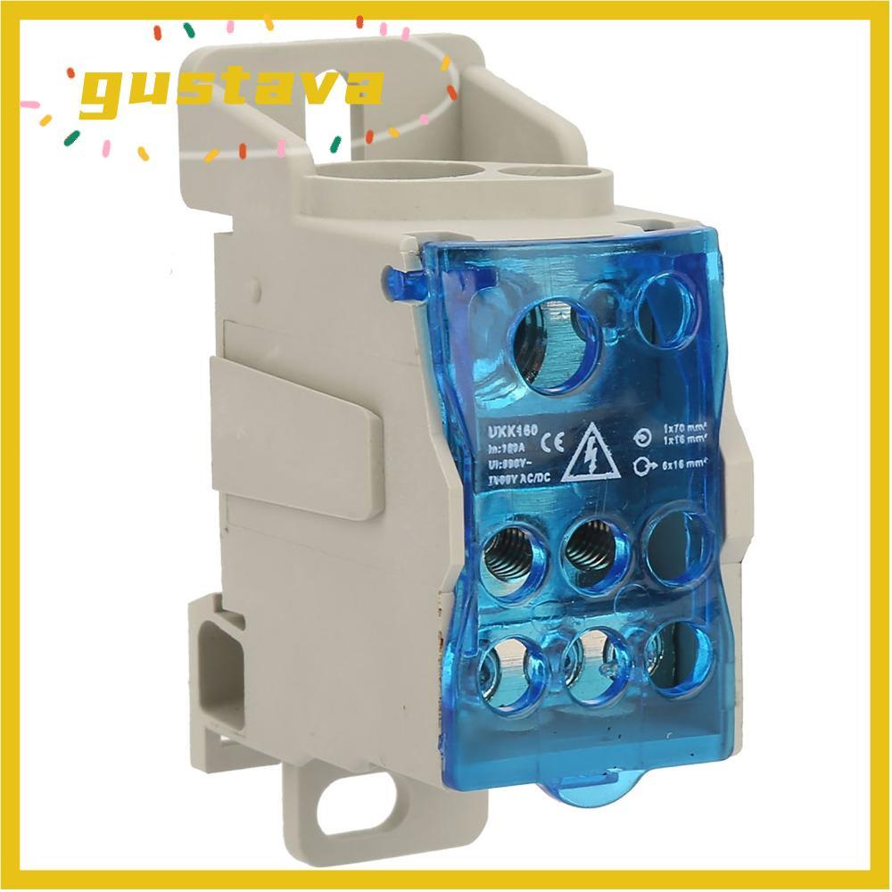 GUSTAVA UKK160 DIN Rail Terminal Block Box, 690V 160A กล่องกระจาย, ทนทานติดตั้งง่าย Blue Electric Wi
