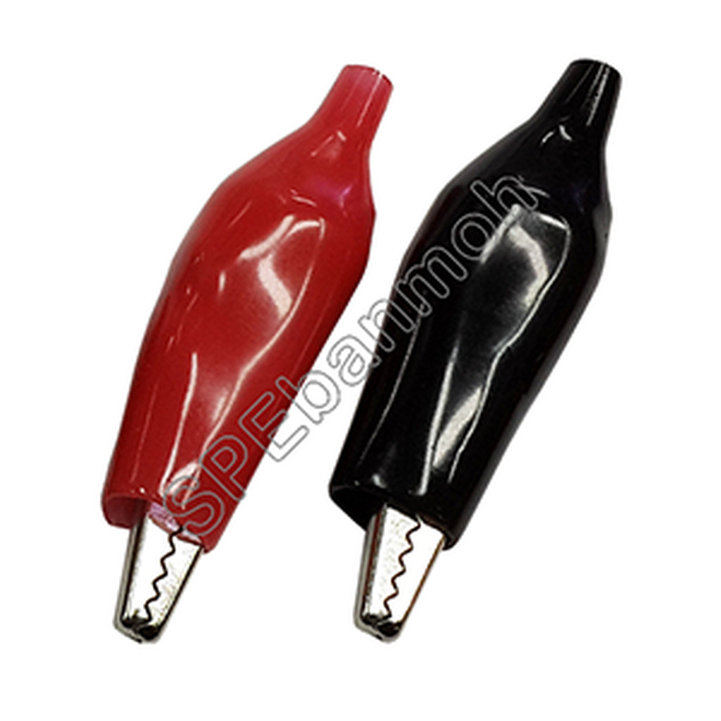 [ 5 คู่ ] AL-001-LL ปากคีบ ดำ-แดง (Alligator Clip)