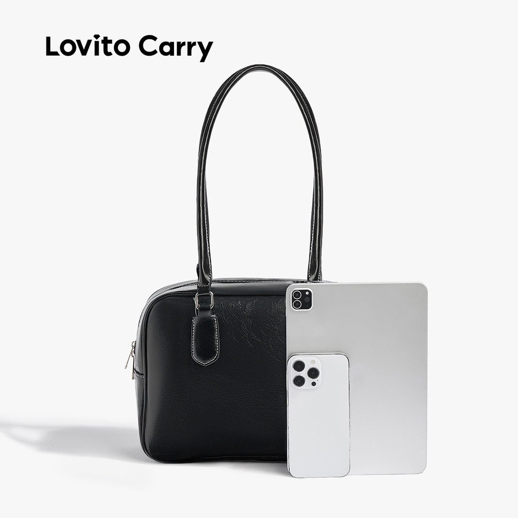 (Lovito Carry) กระเป๋าสะพายข้างผู้หญิงหนัง PU คุณภาพสูงแบบลำลองขนาดเล็ก LR19E073 ราคา ถูกที่สุด ดีลบีเคเค แกลเลอรีภาพที่ 3