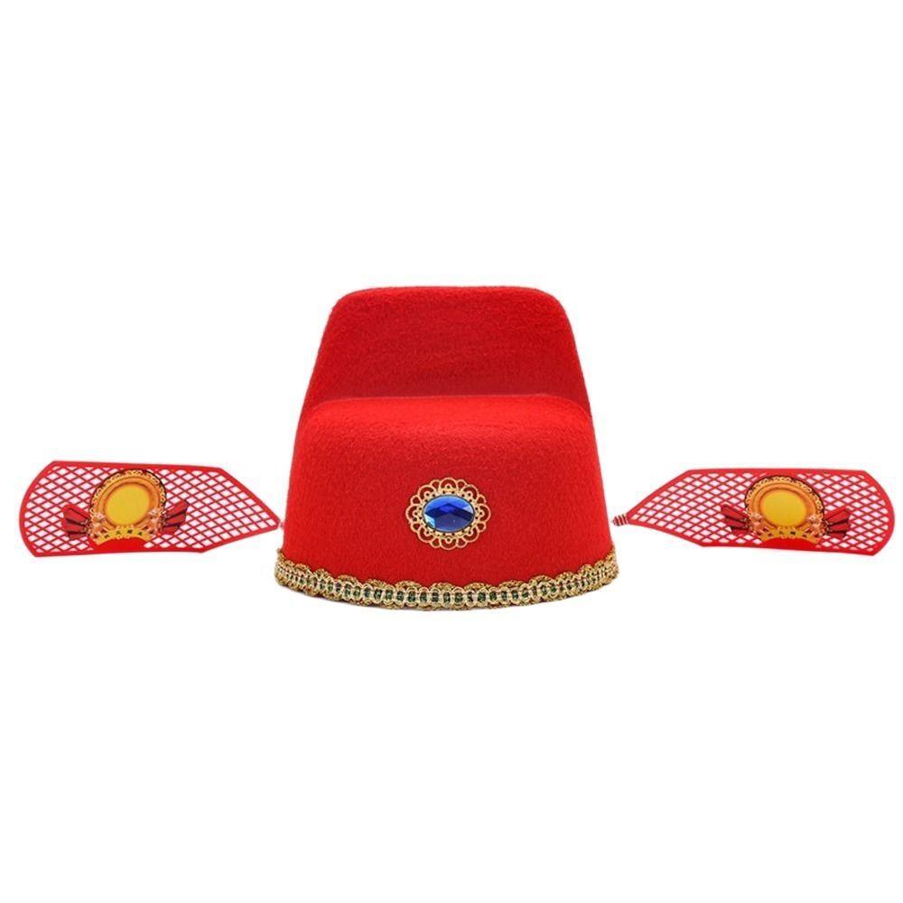 Gourmetdelight สไตล์จีนหมวกผู้หญิง Cabridegroom หมวกคอสเพลย์เครื่องแต่งกายโบราณ Antiquity น่ารัก Opera หมวกวัฒนธรรมจีนสีดําหมวกผ้ากอซ - รูปที่ 6