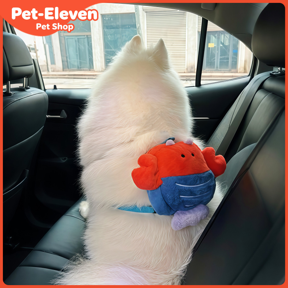 Pet-Eleven กระเป๋าเป้สะพายหลังสุนัขสําหรับสุนัขขนาดใหญ่การ์ตูนกุ้งตุ๊กตากระเป๋าเดินทางพร้อมพื้นที่จัดเก็บสําหรับขนมเหมาะสําหรับ Samoyed Golden Retriever Outdoor Hiking Camping