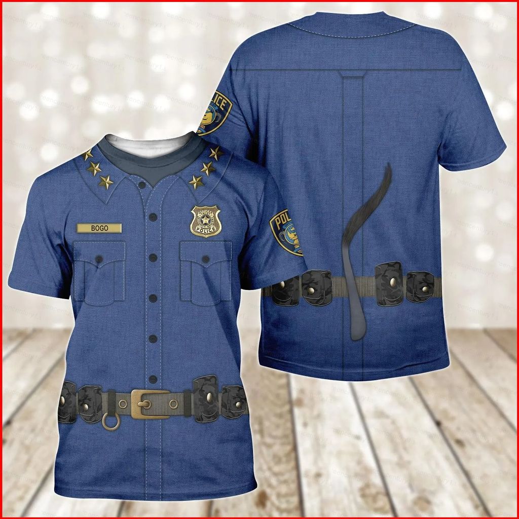 GC1 เสื้อยืดแขนสั้น Zootopia 2 Chief Bogo สำหรับคอสเพลย์ ผ้าเนื้อดี ใส่สบายในหน้าร้อน