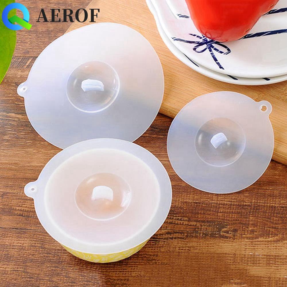 AEROF ถ้วยห้องครัว Gadgets ซิลิโคนสําหรับแก้วแก้วสีขาวทนความร้อน Leakproof Seal ฝาปิดเกรดอาหารฝาครอบชาม