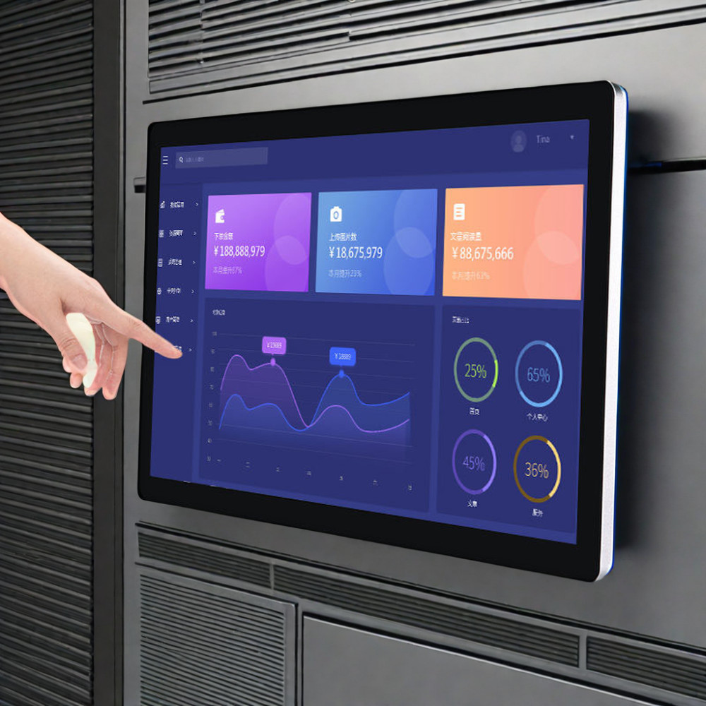ยี่ห้อใหม่ 21 21.5 22 23 24 27 32 นิ้ว Win10 Win11 Android 9 Android 11 Wall Mount Touchscreen Monit