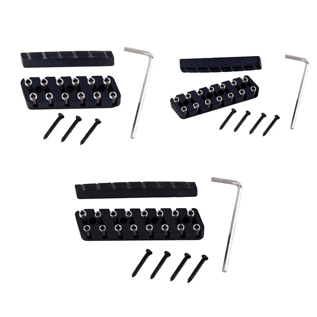 [arutoxalc] 6 String/ 7 String/ 8 String Headless Guitar Bridge & Slotted Nut Set