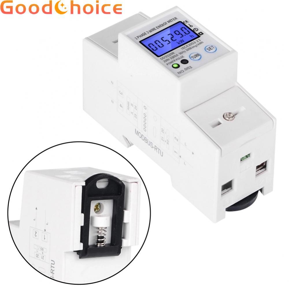 RS485 เครื่องวัดพลังงานโลหะ + การก่อสร้าง ABS 1000imp/kWh Pulse KWh Display