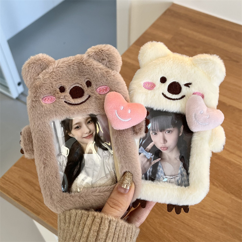 น่ารักน่ารักลูกพลับหมากฝรั่งหมีตุ๊กตา10 10เซนติเมตรโพลารอยด์ภาพผู้ถือบัตรผู้ถือบัตรกระเป๋านักเรียนจี้