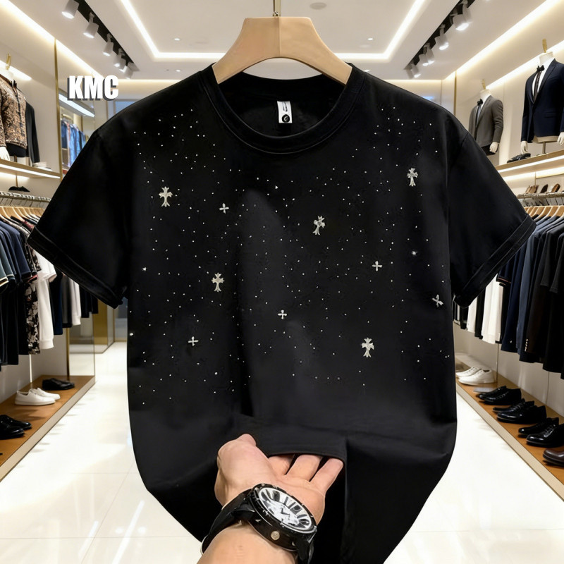 เสื้อยืดผู้ชาย DIA Hot Diamond เวอร์ชันเต็ม Cross Breathable Thin Cotton Short Sleeve Top
