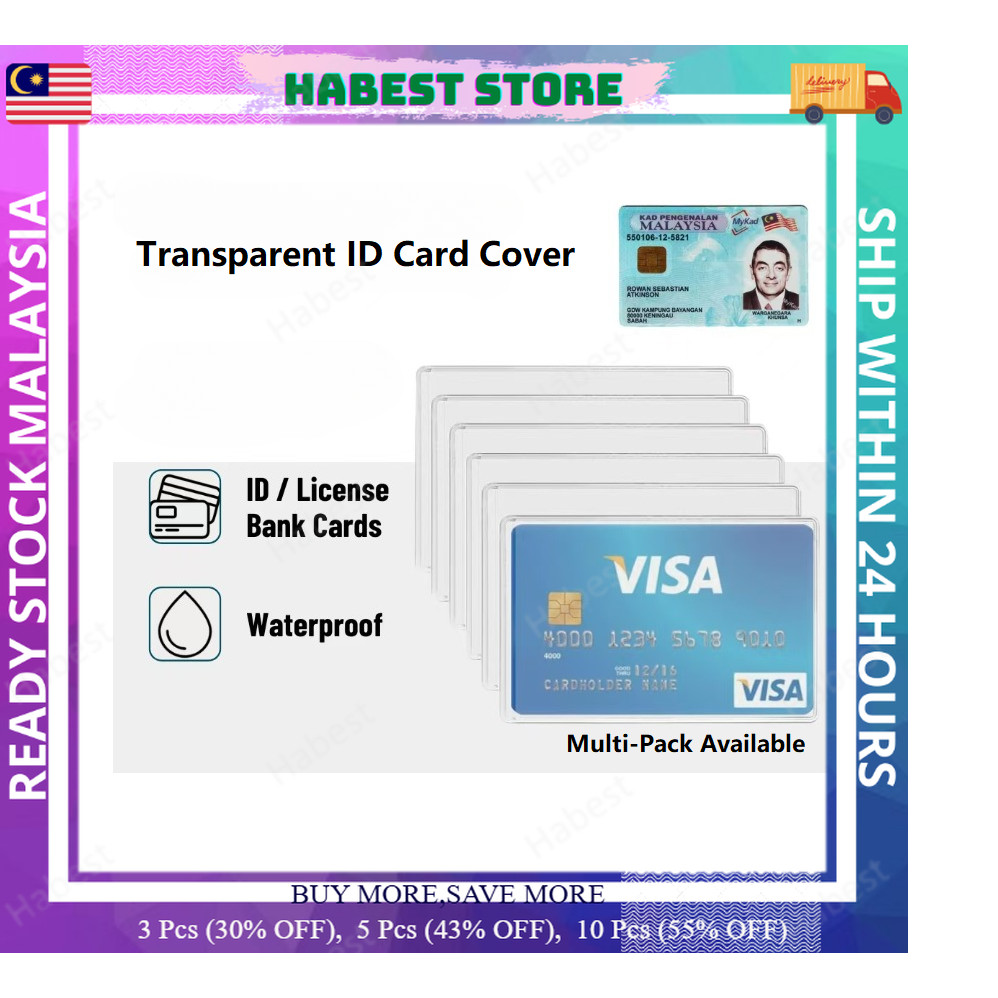 [กันน้ํา ] Multi-Pack PVC IC Cover/IC Holder/Sampul IC/พลาสติก/Name Card/Credit Card/License Card/Ba
