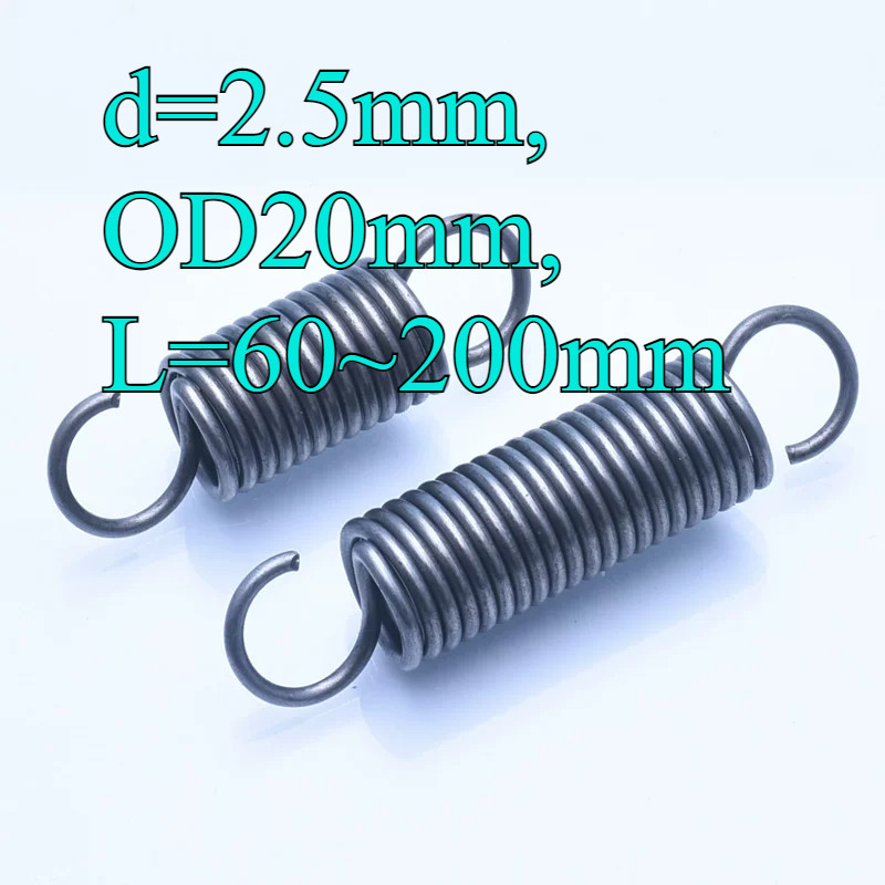 สปริงแรงดึง/สปริง d=2.5mm,OD20mm,L=60~200mm สปริงดึงพร้อมตะขอ ทาประตูโรงรถ bunnings เครื่องแกว่งJYD-