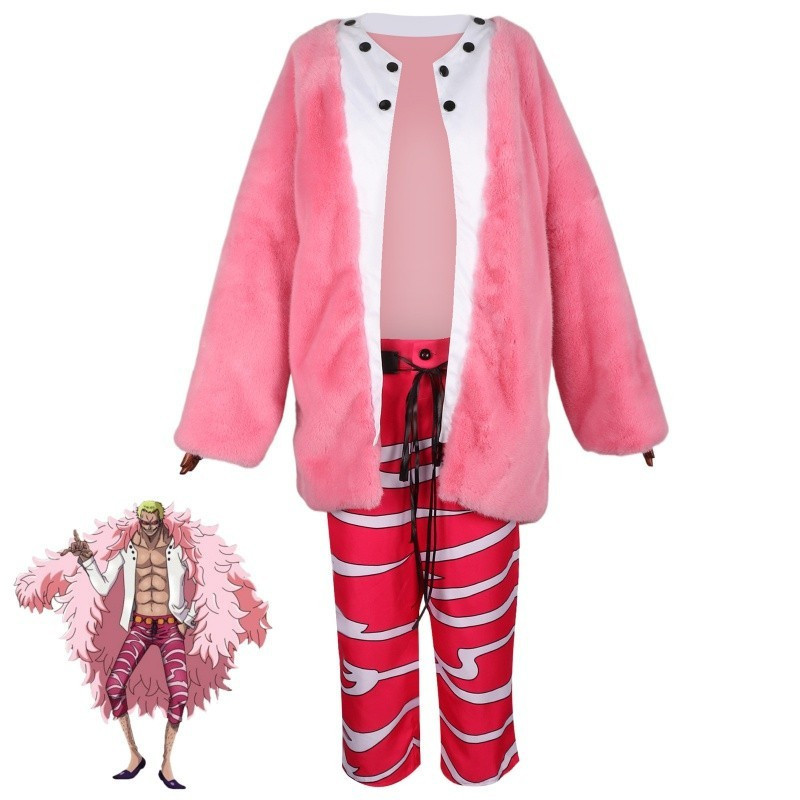 Doflamingo cos เสื้อผ้า ONE PIECE ONE PIECE Mingge บทบาทเล่นคอสเพลย์ชุด ONE PIECE Donquixote Doflami