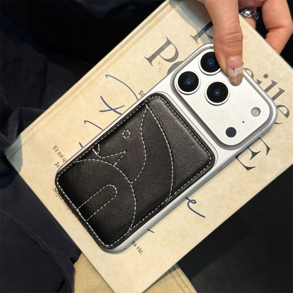 Magnetic Attraction Card Holder PU หนัง All-match แฟชั่น Horser รูปแบบคู่การ์ดอุปกรณ์เสริมสําหรับ Naked โทรศัพท์มือถือ Magsafe ฝาครอบแท็บเล็ต ราคา ถูกที่สุด ดีลบีเคเค แกลเลอรีภาพที่ 5