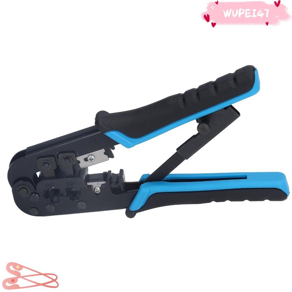 WUPEI47AD เครื่องมือจีบแบบแยกส่วน, เครื่องตัดและปอกสายไฟในตัว All-in-One RJ45 Crimp TOOL, 6 in 1 Cab