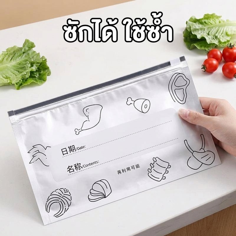 ถุงอลูมิเนียมฟอยล์สด ซิปล็อก แน่นหนา รักษาความสด รูปที่ 4