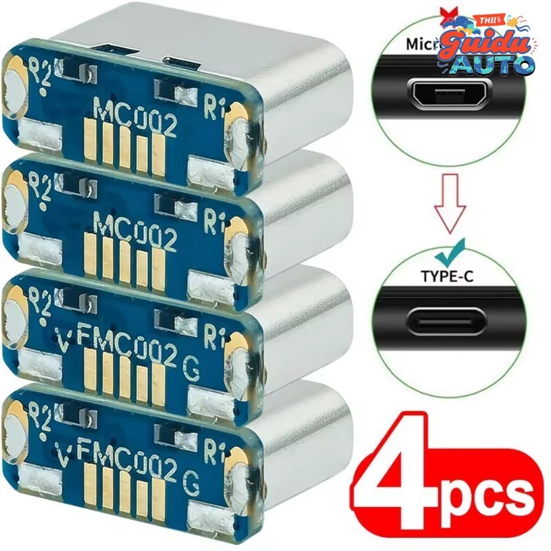 ตัวแปลงบอร์ดอะแดปเตอร์ MicroUSB เป็น Type-C, ชุดซ่อม DIY โลหะสําหรับการชาร์จและถ่ายโอนข้อมูล USB 2.0, Plug and Play, 1-4 ชิ้น