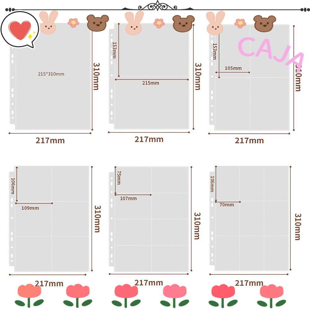 CAJA1 Photocard Binder แผ่น,โปร่งใส A4 หลายกระเป๋า,หน้าด้านใน Card Binder PP Acid ฟรี Photocard ผู้ถือการ์ดแสตมป์ Die