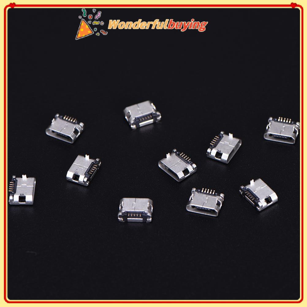 WBTH 10pcs Micro USB 5pin B ประเภทหญิงสําหรับ Connector 5 pin ชาร์จ Soet Vary
