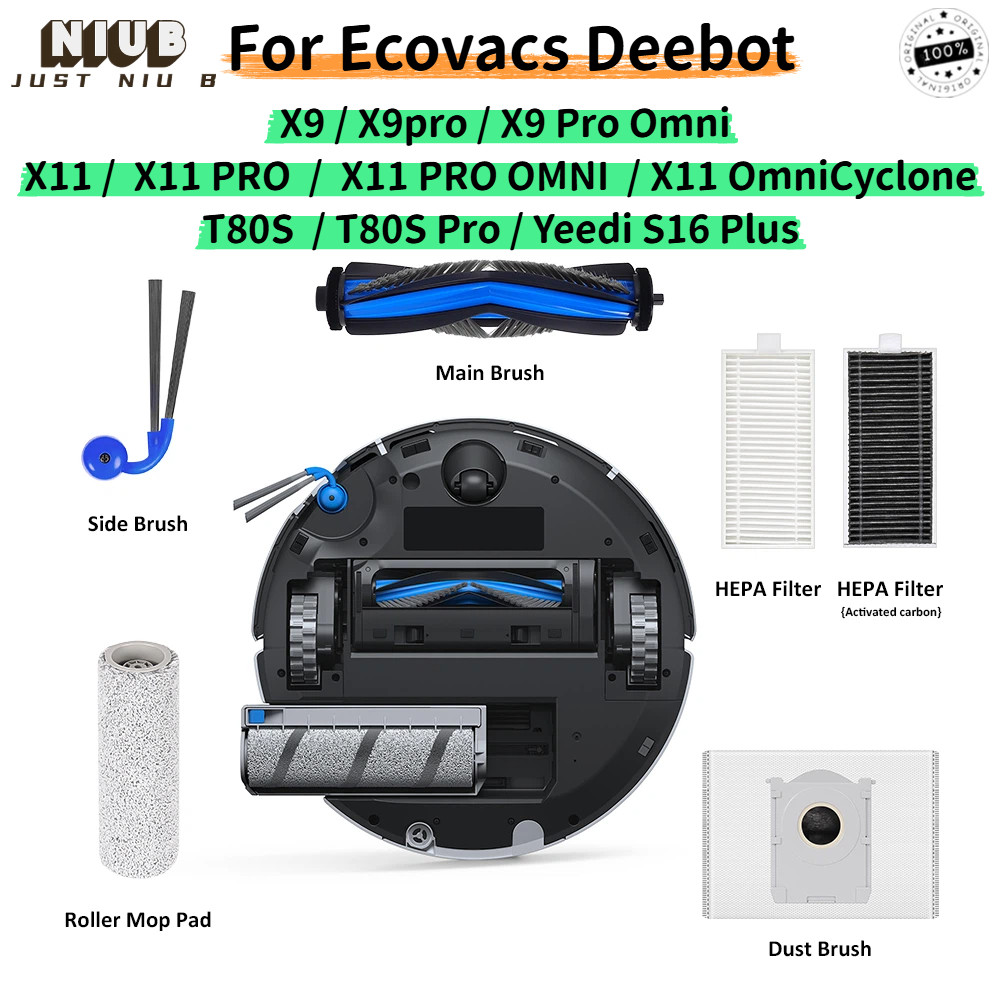 สําหรับ ECOVACS X9/X9 PRO OMNI/X11 Pro/X11 PRO OMNI/T80S/T80S Pro/YEEDI S16 PLUS Filte แปรงอะไหล่