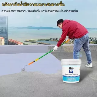 สีทากันรั่วซึม 1000g อุณหภูมิสูงไม่ละลาย ไม่แตกเมื่อสัมผัสกับแสงแดด แก้ปัญหาน้ํารั่วซึมของ ผนัง ระเบียงหลังคา บ่อปลา