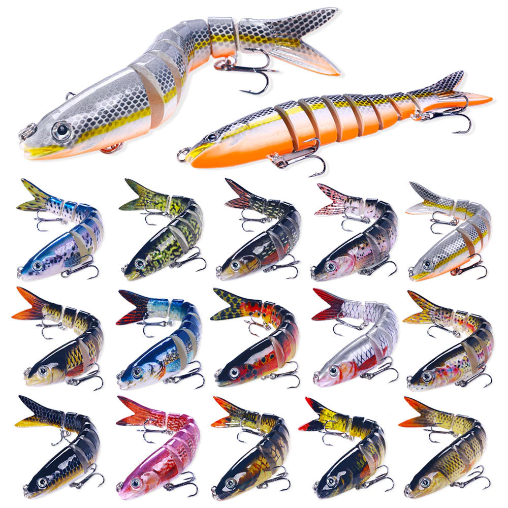 Swimbait เหยื่อปลอม 8 ข้อต่อ 13ซม./20g Sinking จมน้ำ ว่ายน้ำสวย ล่อชะโด-กะพง ส่งจากไทย