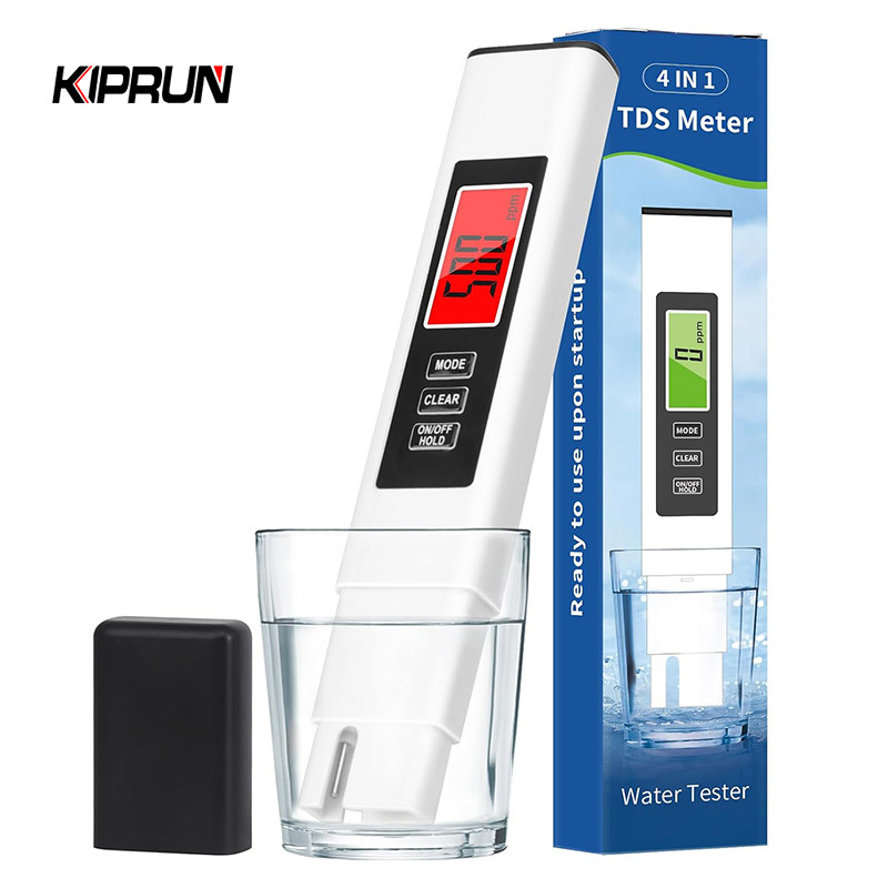 KIPRUN TDS Water Tester, 4 in 1 TDS Meter Digital Water Tester, แม่นยําและเชื่อถือได้, วัด TDS, EC &
