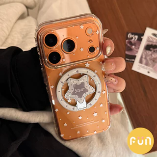 พร้อมสต็อกพับดาวยึดเคสโทรศัพท์แม่เหล็กโปร่งใสเข้ากันได้สําหรับ ไอโฟน 17 16 15 14 13 12 มือโปร สูงสุด 17โปรแม็กซ์ ช็อกหลักฐาน ทีพียู ปกหลังเปลือก