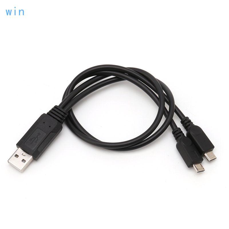 Win 38 ซม. แบบพกพา USB ชาย Universal Micro USB Dual Male Y อะแดปเตอร์สายแยก