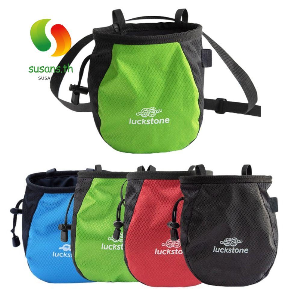 SUSANS Rock Climbing Chalk Bag, เข็มขัดปรับได้ Soft Lining Magnesium Powder Bag, Creative Terylene W