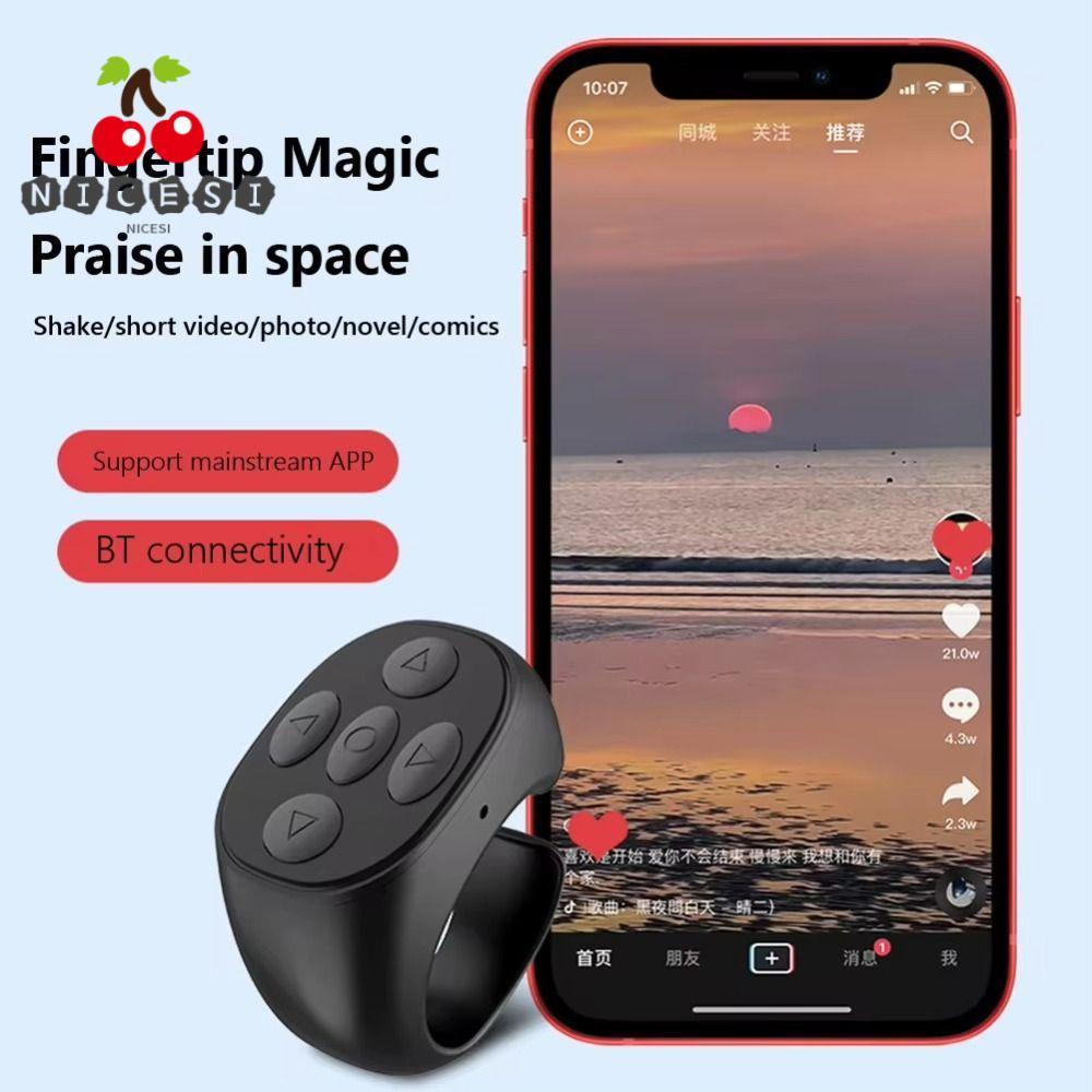NICESI Electric Auto Page Turner, Mute Mini Finger Clicking Device, Quick Click Bluetooth-Compatible