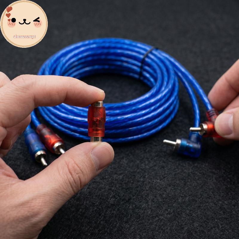 Chee สายสัญญาณเสียง Spiral Coil Gold Male to Male Stereo Ja สําหรับรถยนต์ทนทาน 1m 2m 4.5m 5m สายไฟต่